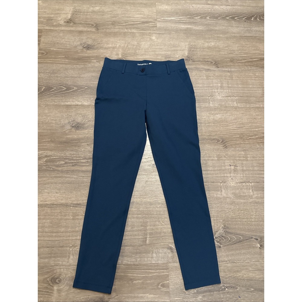BetaBrand Women's Size L Long Classic Straight Leg Dress Yoga Pants‎ Blue
